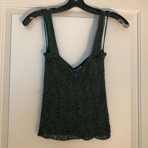 Zara knit olive green crop top